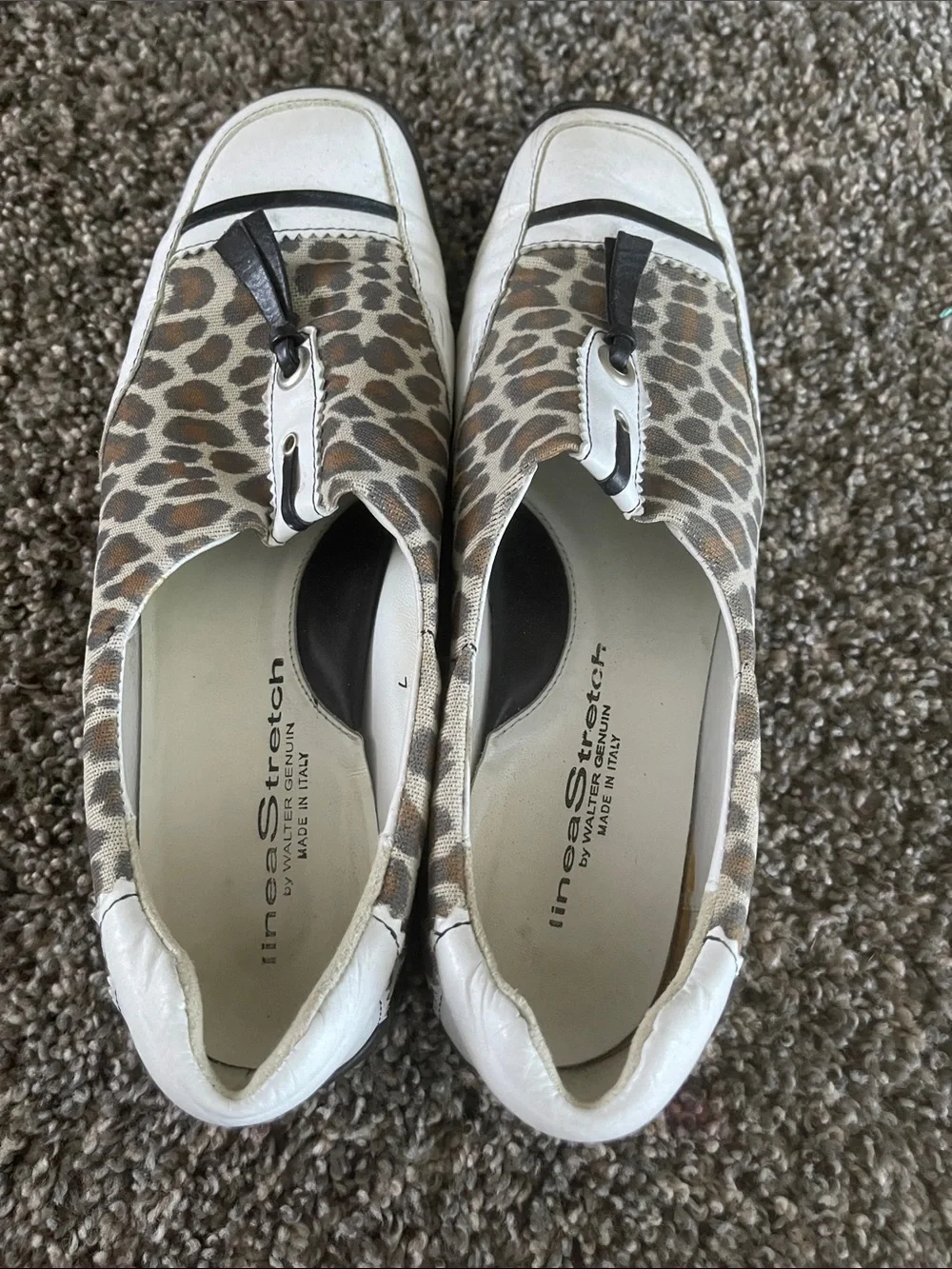 Walter Genuin Leopard Print Slip-On Loafers - White/Brown/Black